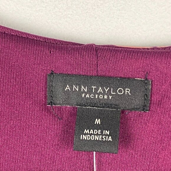 Ann Taylor Purple Floral Faux Wrap Dress Size M Sleeveless Tie Waist - Picture 4 of 11